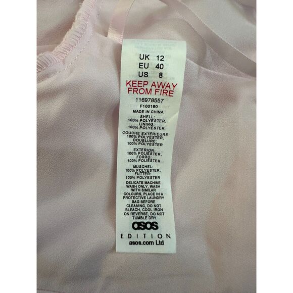 ASOS Edition Off Shoulder Sugar Pink Crop Top Textured Mesh size US 8 - Picture 7 of 8